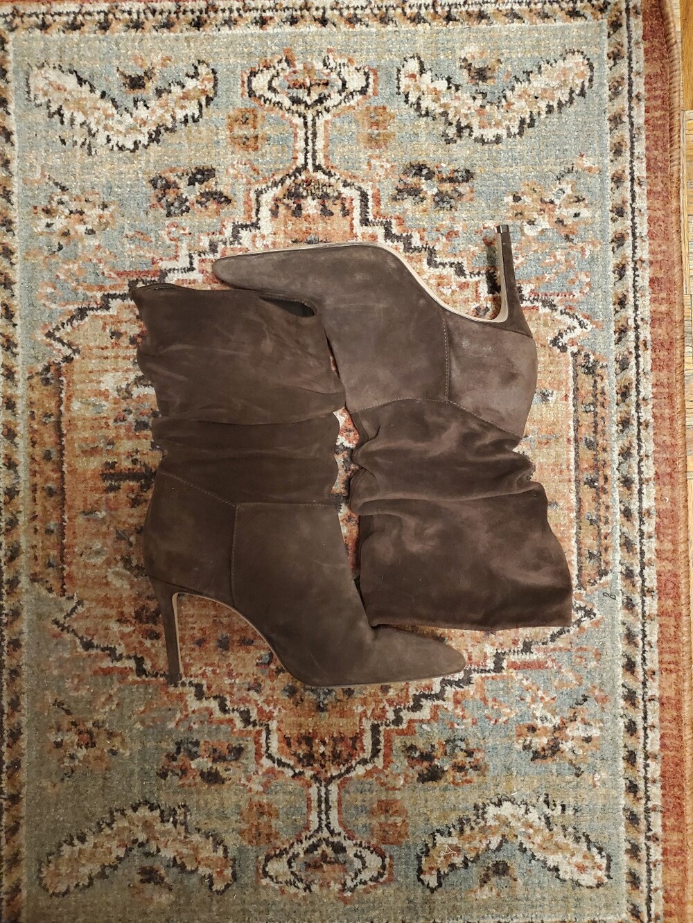 22eleve Dark Brown Slouchy Heeled Boots 38.5 (US 8.5)